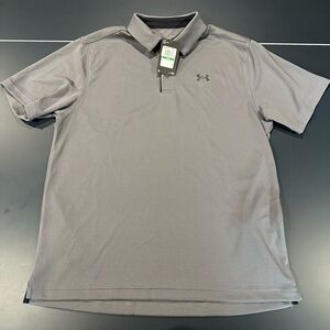 NWT Under Armour Men’s Collared Short Sleeve Polo Style Shirt Large Gray
